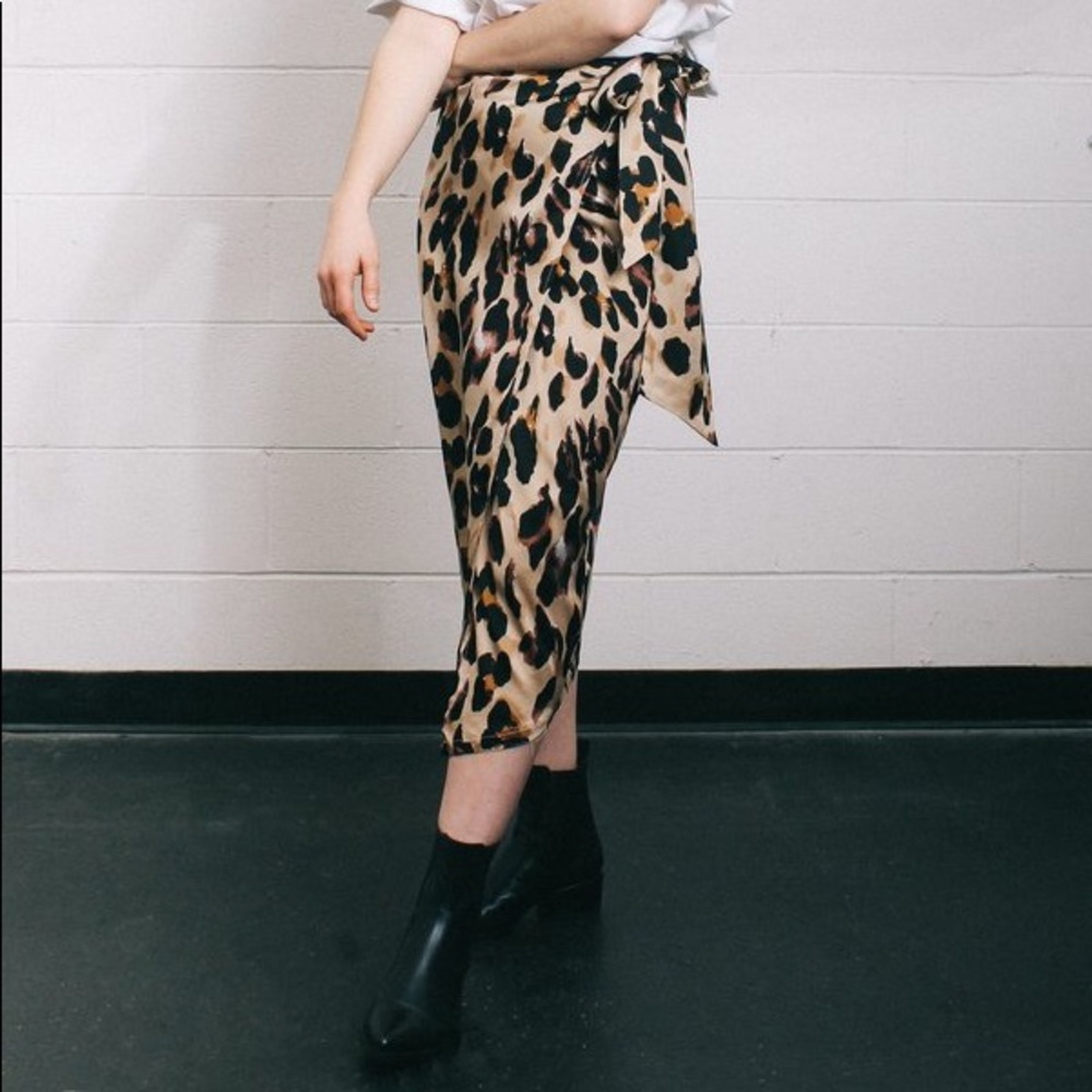 Never Fully Dressed Silk Cheetah Wrap-skirt